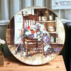 Country Cuttings First Issue Collectors Cat Plate Vintage 1990